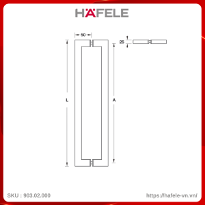 Tay Nắm Kéo Chữ H Dài 1.100mm Hafele 903.02.000