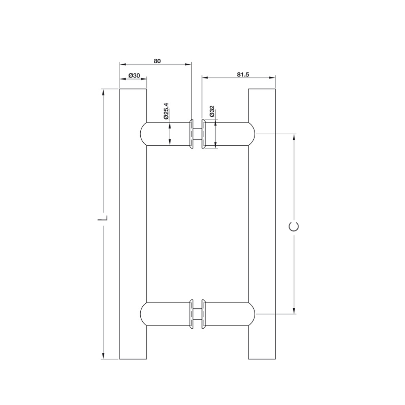 Tay Nắm Kéo Chữ H Dài 1200mm Hafele 499.68.036