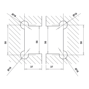 Bản Lề Kính - Kính 180º Hafele 499.05.854