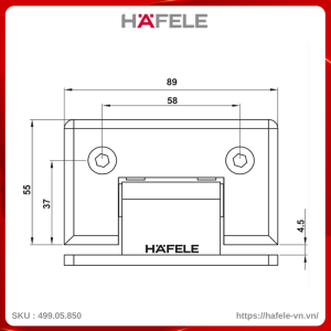 Bản Lề Kính - Tường 90º Hafele 499.05.850