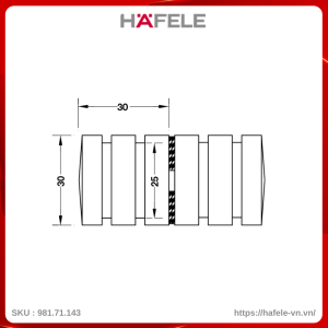 Tay Nắm Cho Cửa Kính Màu Đen Hafele 981.71.143