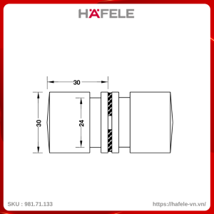 Tay Nắm Cho Cửa Kính Màu Đen Hafele 981.71.133