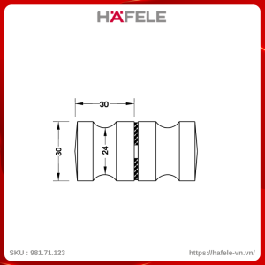 Tay Nắm Cho Cửa Kính Màu Đen Hafele 981.71.123