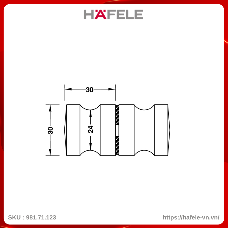 Tay Nắm Cho Cửa Kính Màu Đen Hafele 981.71.123