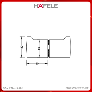 Tay Nắm Cho Cửa Kính Màu Đen Hafele 981.71.163