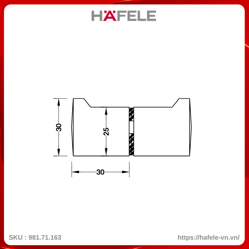 Tay Nắm Cho Cửa Kính Màu Đen Hafele 981.71.163