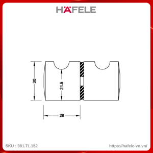 Tay Nắm Phòng Tắm Kính Hafele 981.71.152