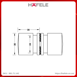 Tay Nắm Phòng Tắm Kính Hafele 981.71.132