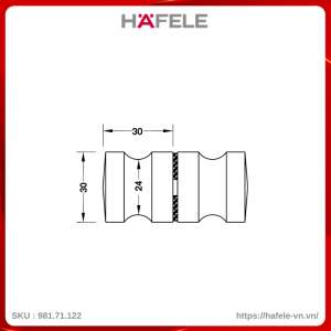 Tay Nắm Phòng Tắm Kính Hafele 981.71.122