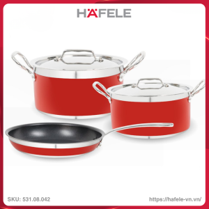 Bộ Nồi Chảo Màu Đỏ Hafele 531.08.042