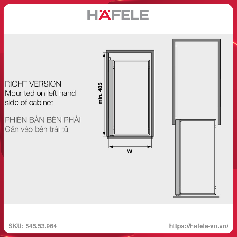 Bộ Rổ Kéo Comfort II 300mm Phải Hafele 545.53.964 - Ảnh 3