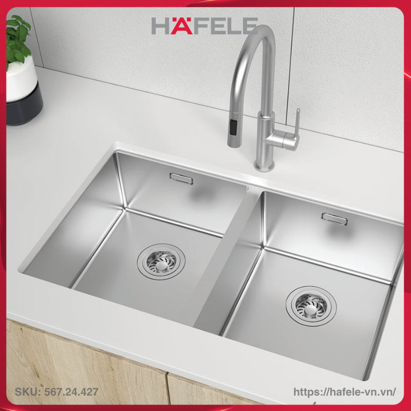 Chậu Rửa Chén Bát Inox HS24-SSN2S-750 Hafele 567.24.427 - Ảnh 3