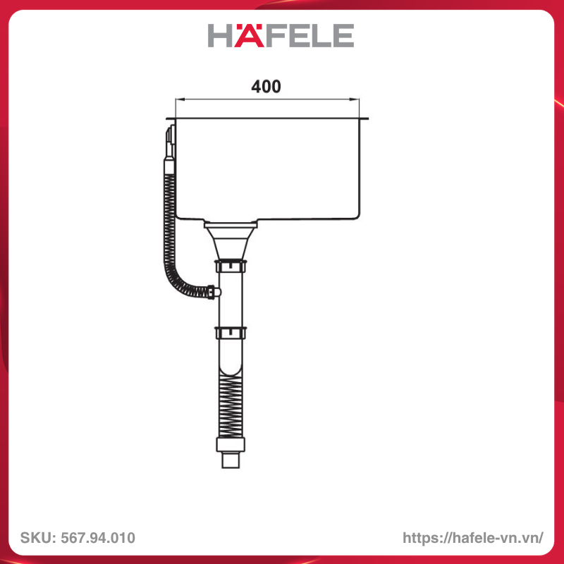 Chậu Rửa Inox HS21-SSD1S60 Hafele 567.94.010 - Ảnh 10