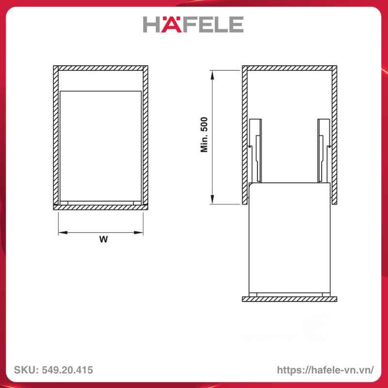 Giá Dao Thớt Chai Lọ 400mm Hafele 549.20.415 - Ảnh 3
