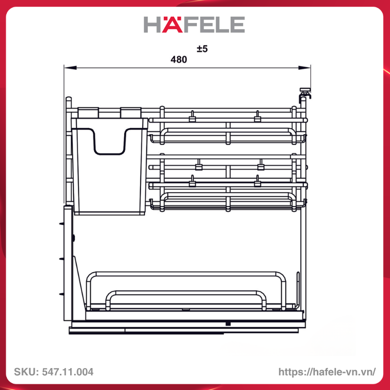 Rổ Gia Vị Dao Thớt Omero Multi 350mm Hafele 547.11.004 - Ảnh 3