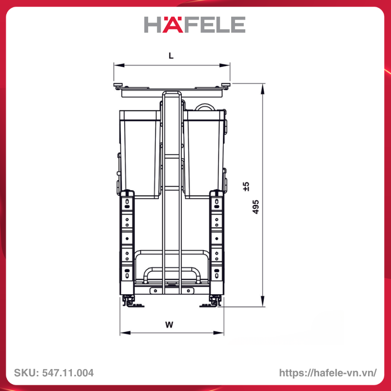 Rổ Gia Vị Dao Thớt Omero Multi 350mm Hafele 547.11.004 - Ảnh 4