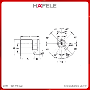 ruot-khoa-1-dau-chia-415mm-hafele-91600602