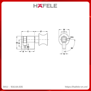 ruot-khoa-1-dau-van-45mm-mau-den-hafele-91664035