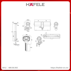 ruot-khoa-2-dau-chia-65mm-hafele-48956002