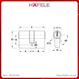 ruot-khoa-2-dau-chia-91mm-hafele-91600022