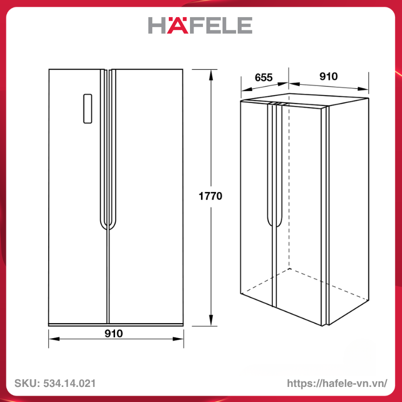 Tủ Lạnh HF-SB5321FB Hafele 534.14.021 - Ảnh 3