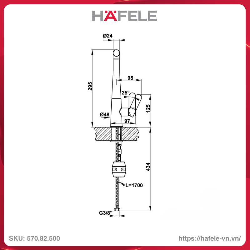Vòi Rửa Chén HT20-GH1P259 Hafele 570.82.500 - Ảnh 3