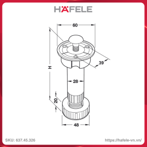 chan-tu-bang-nhua-100mm-hafele-63745326